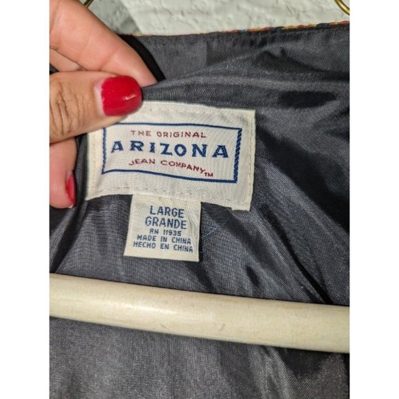 Vintage 90's The Original Arizona Jean Company Black Suede Large Boho Vest - Picture 4 of 10